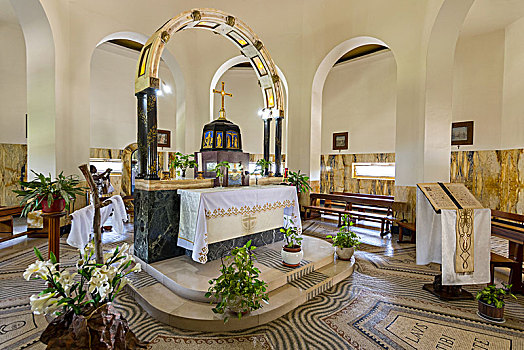 室内,教堂,罗马天主教,加利利海,靠近,以色列