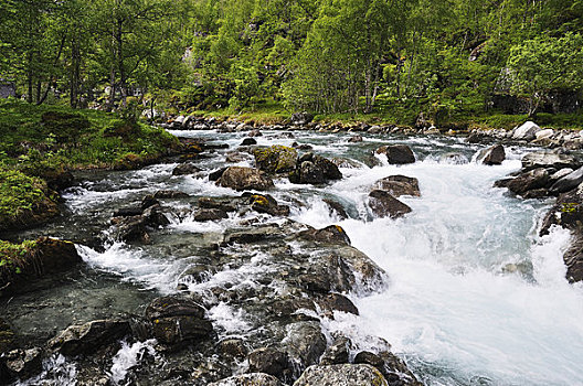 河,山谷,挪威