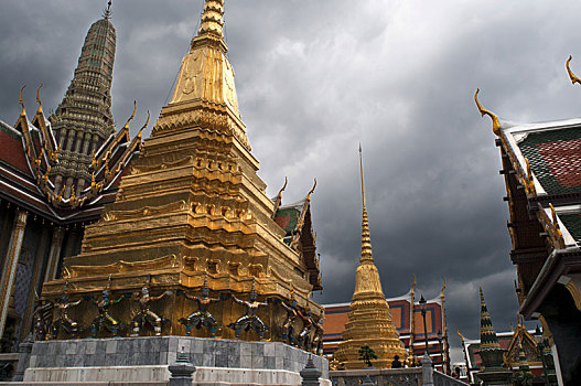 金色,佛塔,玉佛寺,寺院,大皇宫,曼谷,泰国,东南亚,亚洲,复杂,建筑,心形,宫殿