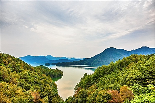山,湖,风景,韩国