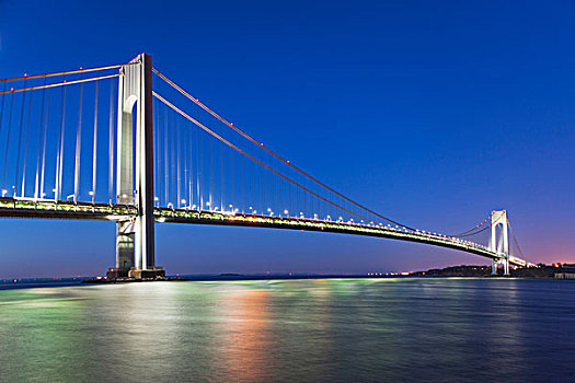 桥,日落,纽约,美国