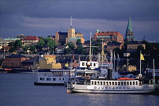 船,港口,斯德哥尔摩,瑞典