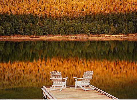 码头,玛琳湖,碧玉国家公园,艾伯塔省,加拿大