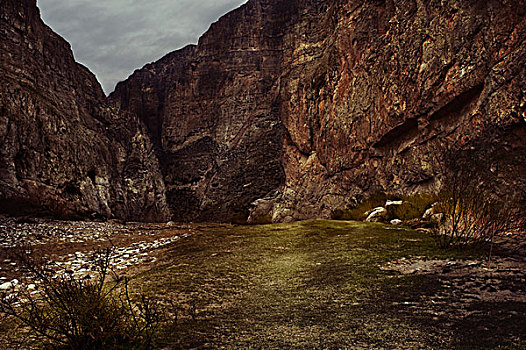 河床,干燥,地面,山,悬崖,背景,德克萨斯,美国