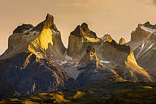 山脉,巨大,花冈岩,独块巨石,托雷德裴恩国家公园,智利,南美,联合国教科文组织,生物圈