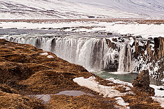 瀑布,神灵瀑布,冰岛