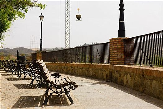 长椅,正面,栏杆,托莱多,西班牙