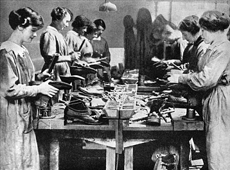 女人,鞋匠,修理,鞋,备战支援