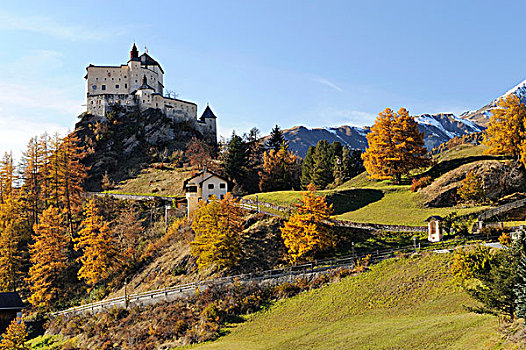 城堡,风景,恩加丁,瑞士,欧洲