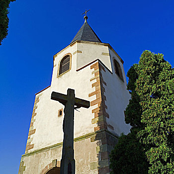 法国,阿尔萨斯,教堂,11世纪,神圣,十字架