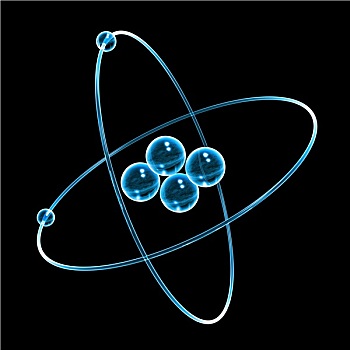 氦气,原子,蓝色,玻璃
