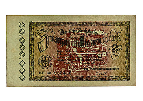 正面,货币,上方,美元,柏林,九月,德国,铁路,公用,运输