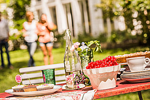 花园派对,食物,桌子,朋友,背景