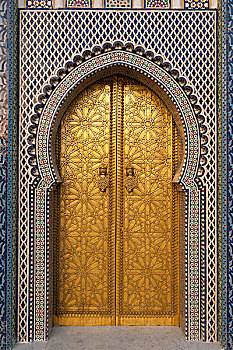 摩洛哥,小,入口,门,皇宫