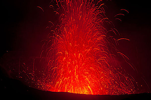 火山,喷发,岛屿,瓦努阿图,南太平洋
