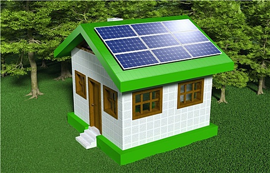 小屋,太阳能电池板