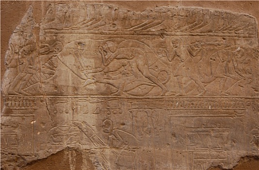 埃及,浮雕,墙壁,卢克索神庙
