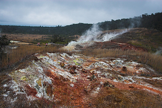 火山口,仰视,荒芜,基拉韦厄火山,硫磺,气,夏威夷火山国家公园