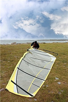 冲浪,板,就绪,帆板运动