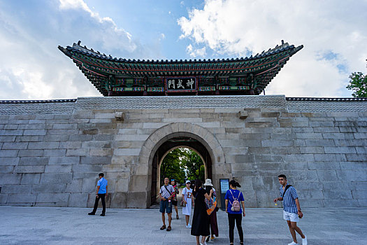 韩国首尔景福宫后门神武门景观