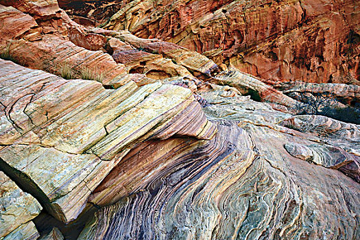 彩虹,远景,岩石构造,火焰谷州立公园,内华达,美国