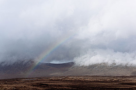 彩虹,云,苏格兰高地,苏格兰
