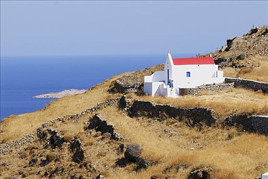 希腊,基克拉迪群岛,米克诺斯岛,教堂,地点,海边