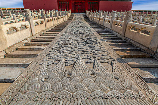 北京故宫保和殿后云龙石雕