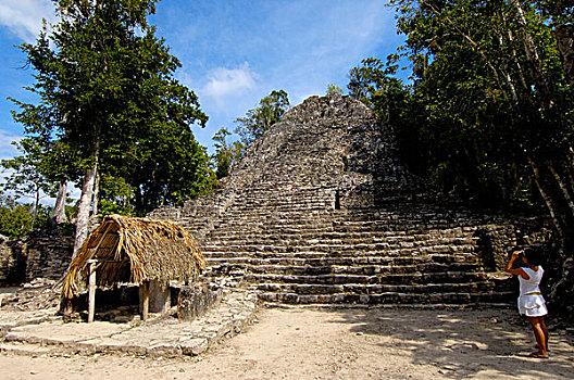 遗址,石碑,玛雅,马雅里维拉,尤卡坦半岛,墨西哥