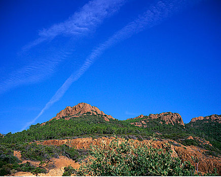 山,乡村,普罗旺斯,法国