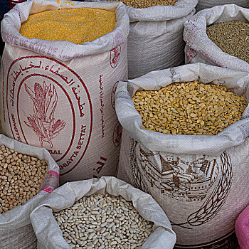 扁豆,豆,出售,露天市场,马拉喀什,摩洛哥