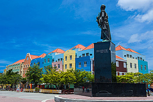 彩色,荷兰,房子,城市,荷属安的列斯群岛,安的列斯群岛,加勒比
