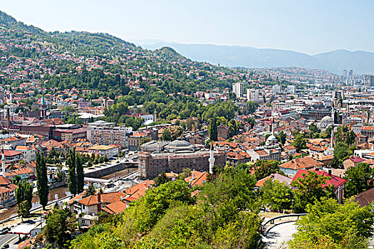 风景,波斯尼亚,黑塞哥维那,首都,萨拉热窝