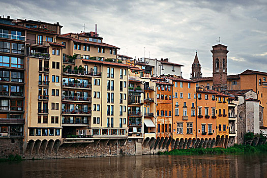 意大利,风格,老,建筑,阿尔诺河,佛罗伦萨