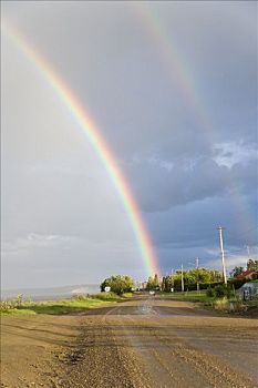 彩虹,上方,乡间小路,堡垒,西北地区,领土,加拿大