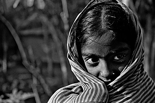 头像,乡村,女孩,孟加拉,2006年