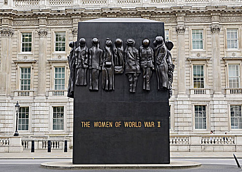 纪念建筑,女人,二战,白厅,伦敦,英格兰,英国,欧洲