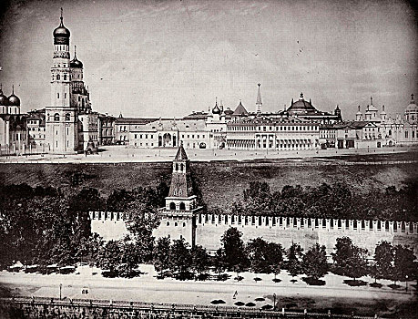 风景,莫斯科,克里姆林宫,俄罗斯,艺术家,未知