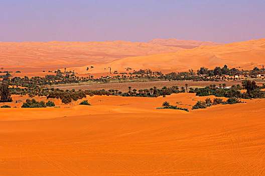 绿洲,奥巴里,沙子,海洋,撒哈拉沙漠,利比亚,非洲