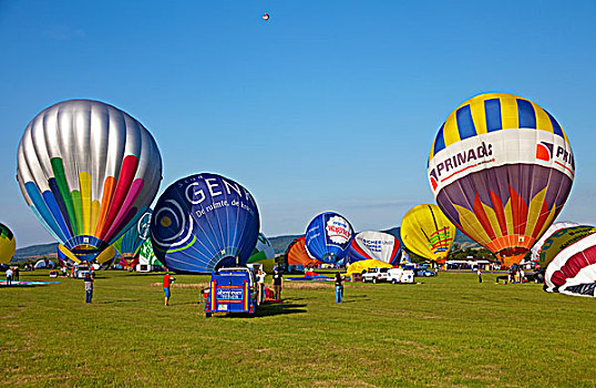 热气球,向上,摩泽尔,气球,节日,机场,莱茵兰普法尔茨州,德国,欧洲