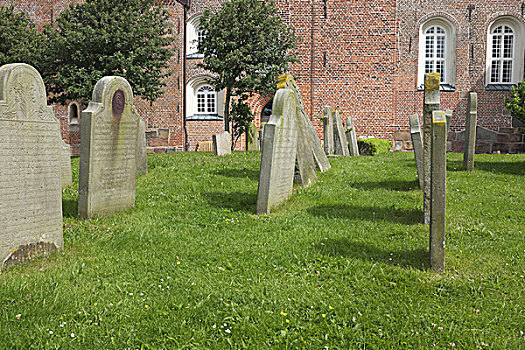 墓地,尼布伦,教堂,12世纪,墓碑,鲸