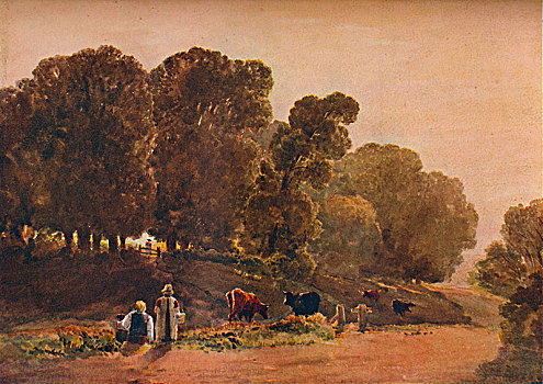 道路,公园,19世纪,世纪,艺术家