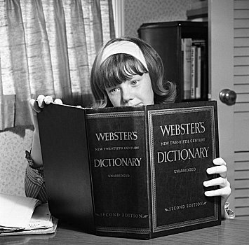 女孩,学习,字典