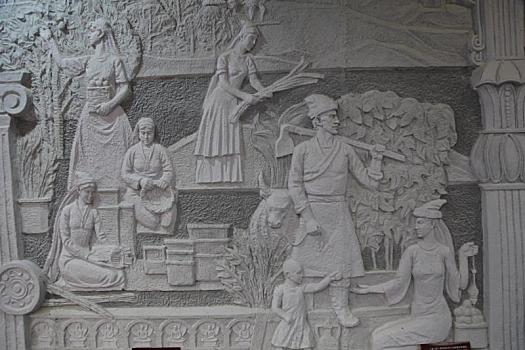 新疆若羌,楼兰古城复原模型,南丝路繁盛生活雕塑