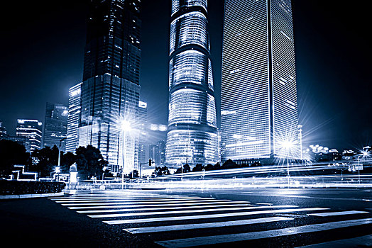 上海,陆家嘴,金融,交易,现代,城市,夜晚,背景