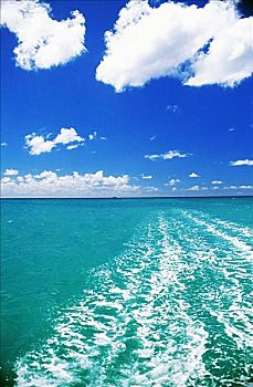 夏威夷,瓦胡岛,怀基基海滩,青绿色,海洋,蓝天