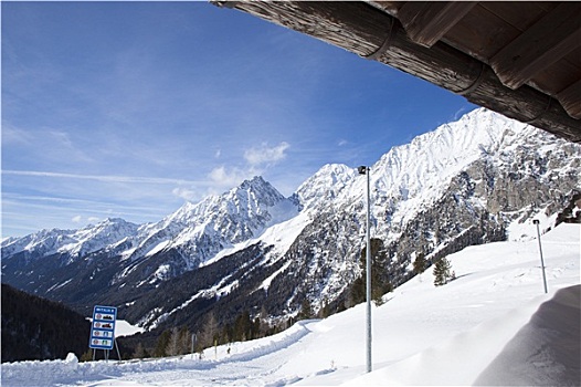 漂亮,风景,雪屋,边界,奥地利