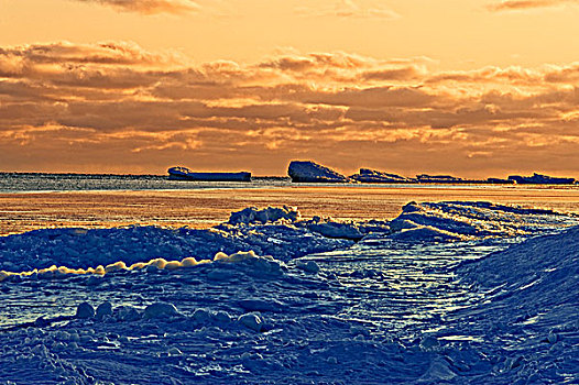 冰层,乔治亚湾,岛屿,安大略省,加拿大