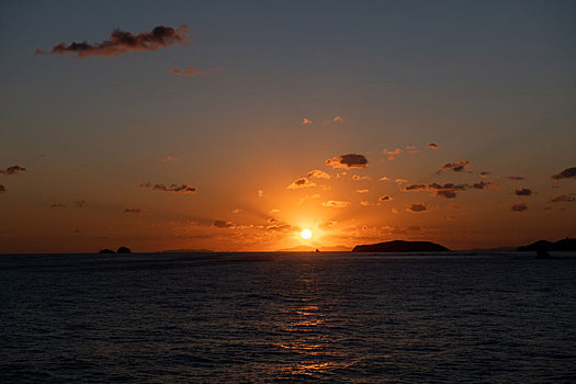 渤海湾海上日出