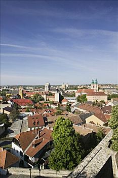 匈牙利,埃格尔,早晨,城镇景色,城堡